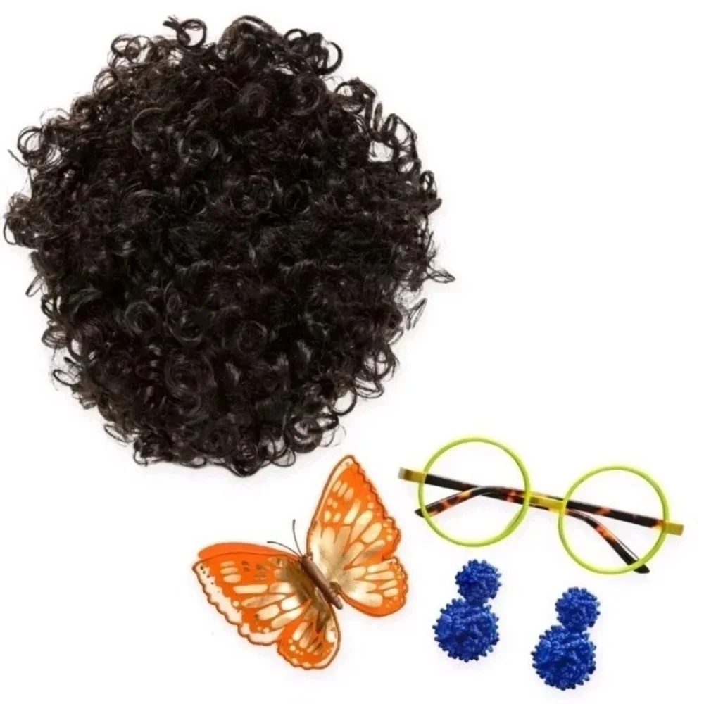 Disney Encanto Mirabel Accessory Set Wig Glasses & Clips Costume Halloween NWT - Picture 2 of 3